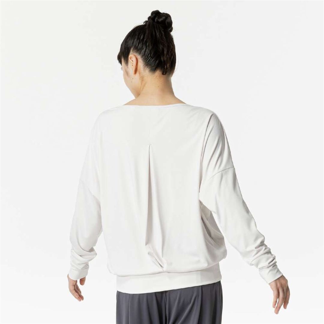 ストレッチスムースTシャツ(長袖) ホワイトサンド S