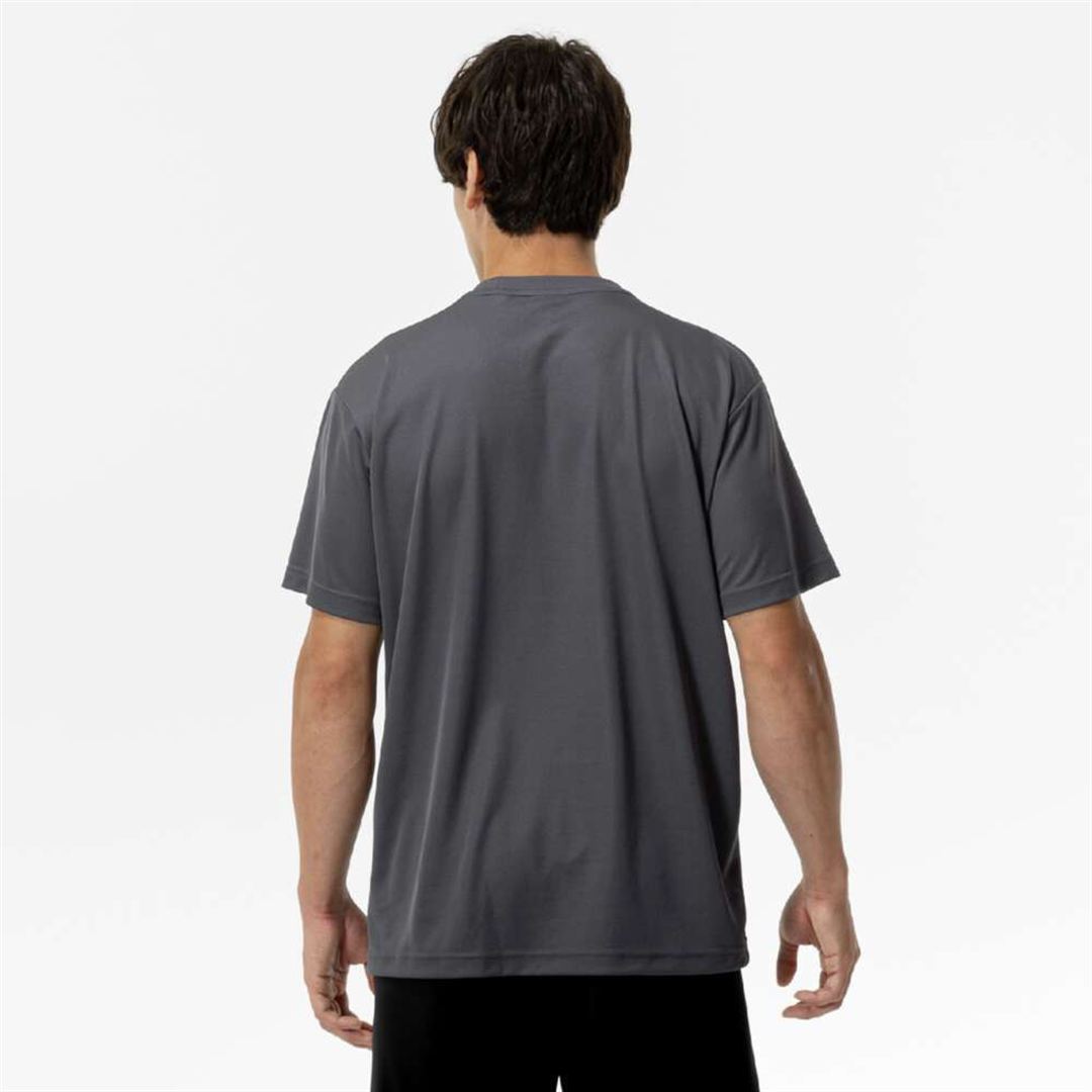 ナビドライTシャツ(半袖／丸首) チャコールグレー×ホワイト XL