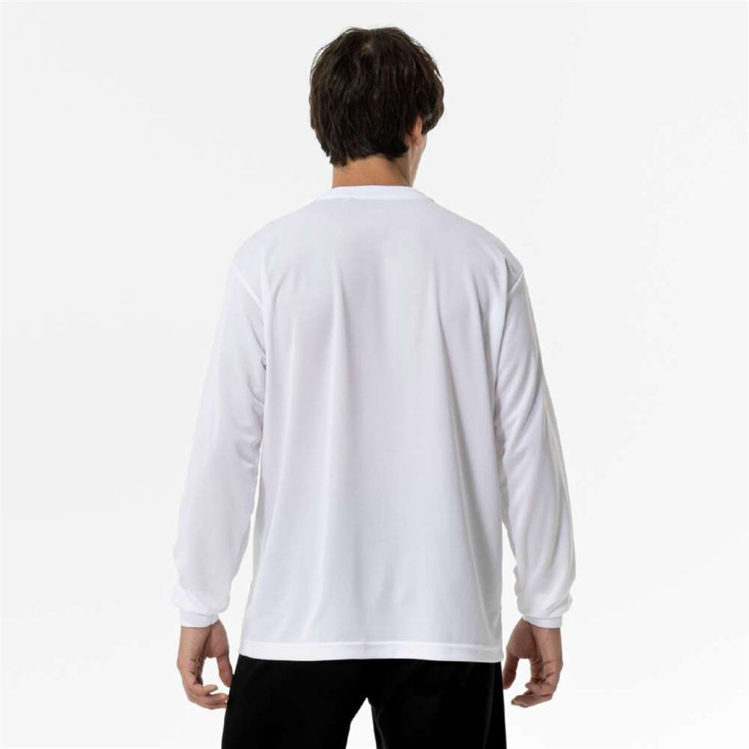 ナビドライTシャツ(長袖／丸首) ホワイト×ブラック S