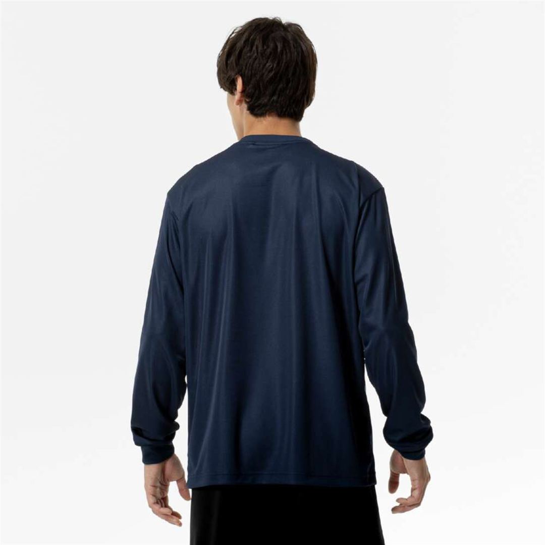 ナビドライTシャツ(長袖／切替) ドレスネイビー×ホワイト M