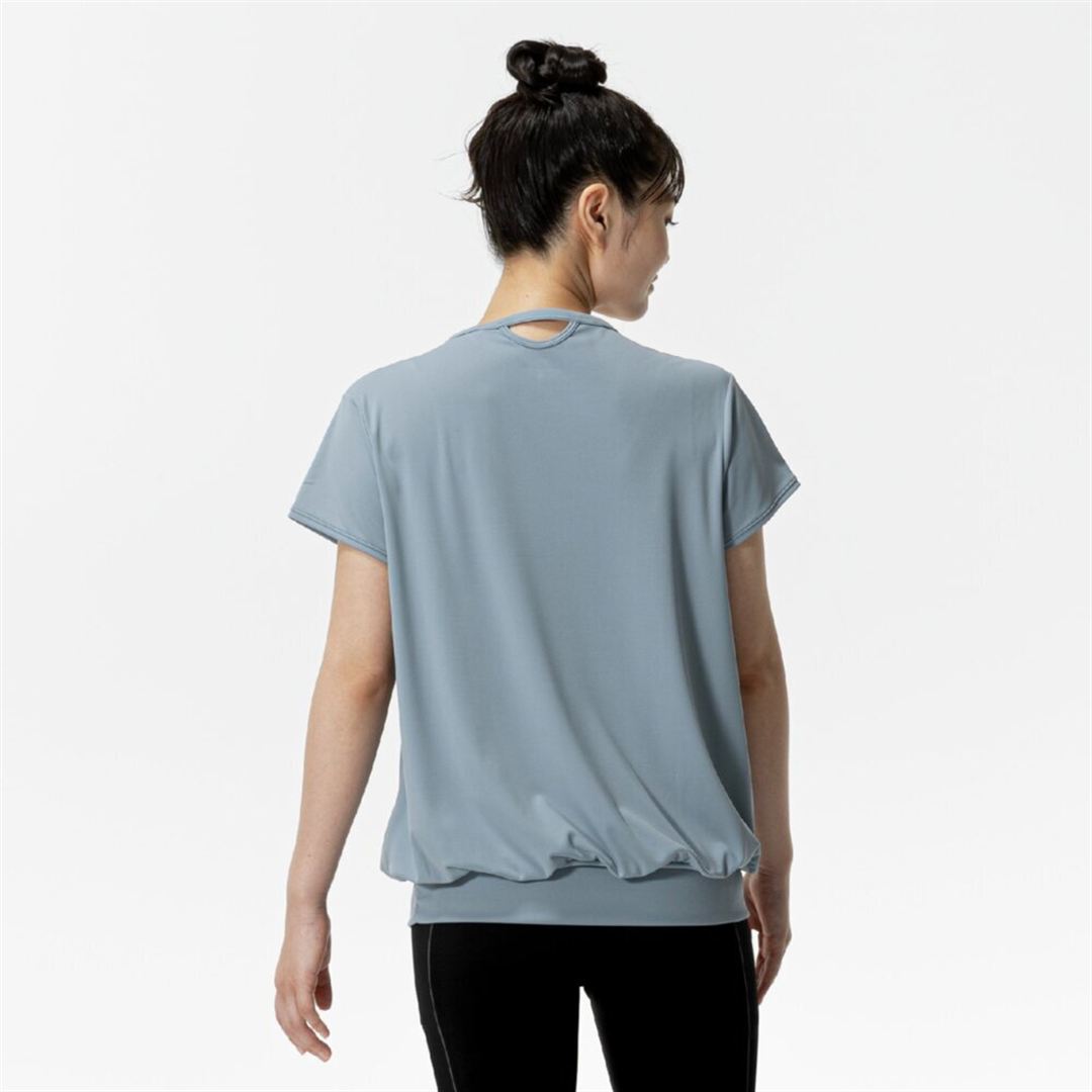 ストレッチスムースTシャツ グレイッシュブルー S