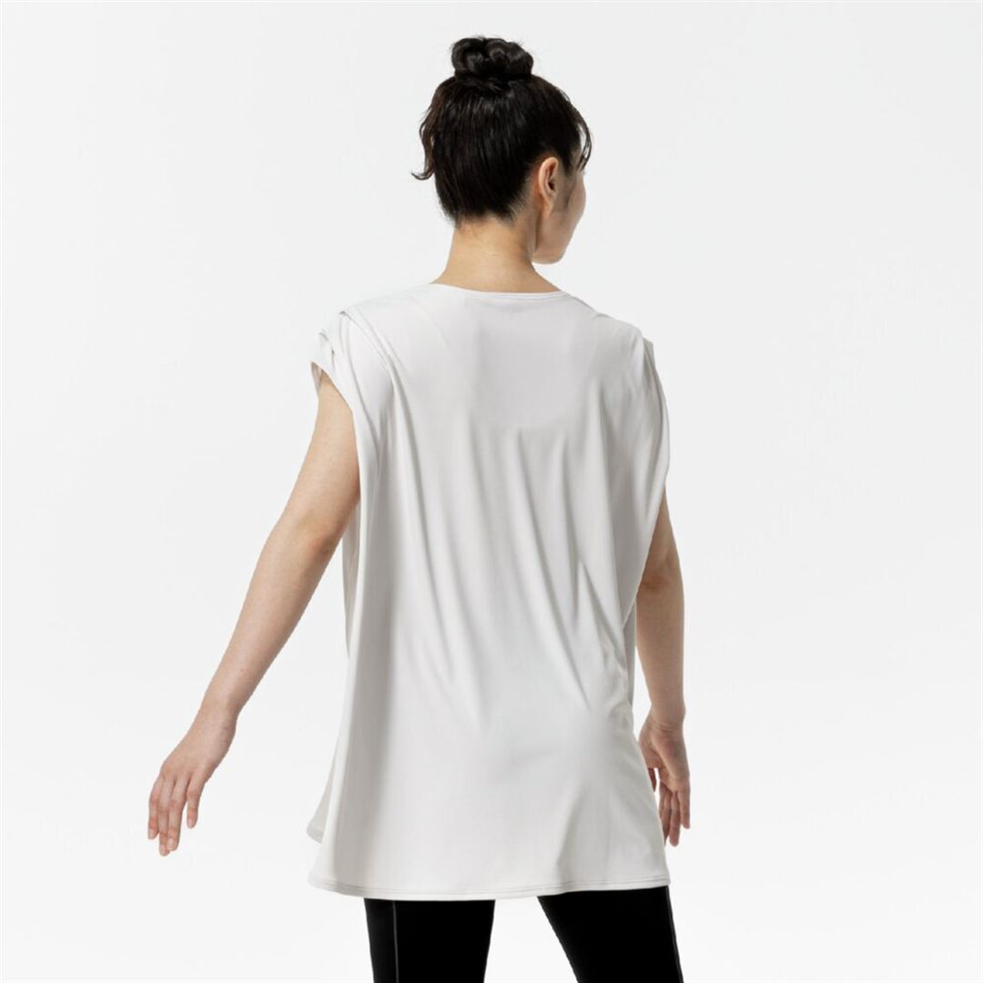 ストレッチスムースフレンチスリーブTシャツ ホワイトサンド S