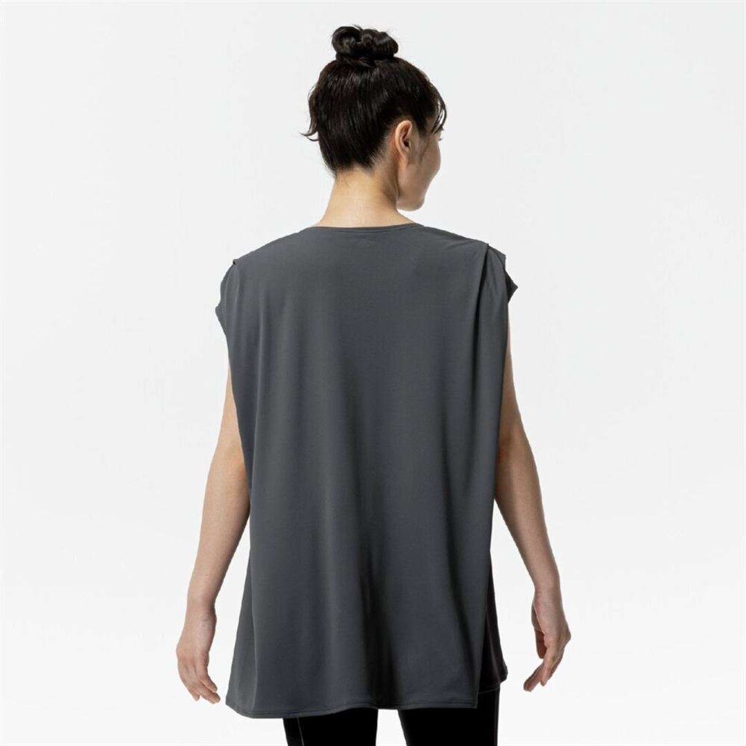 ストレッチスムースフレンチスリーブTシャツ ダークグレー S