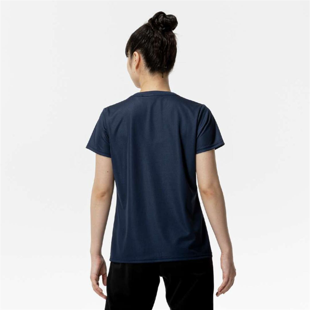 ナビドライTシャツ(半袖／丸首) ドレスネイビー×マゼンタ S