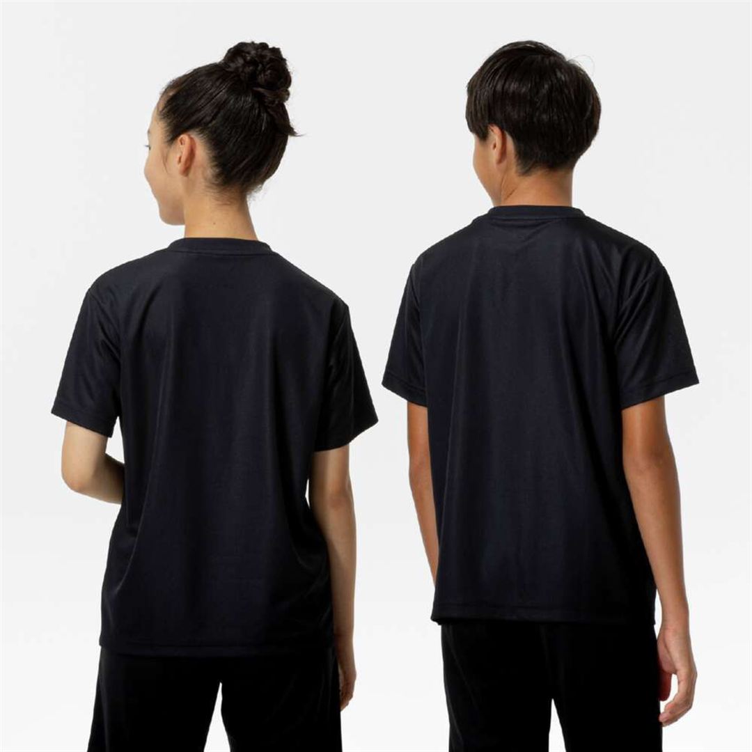 ナビドライTシャツ(半袖／丸首) ブラック×ホワイト 160
