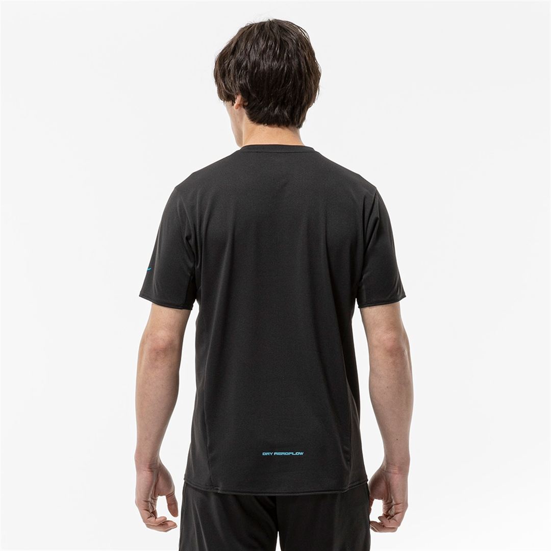 【汗処理／通気／軽量】ドライエアロフローライトTシャツ ブラック M