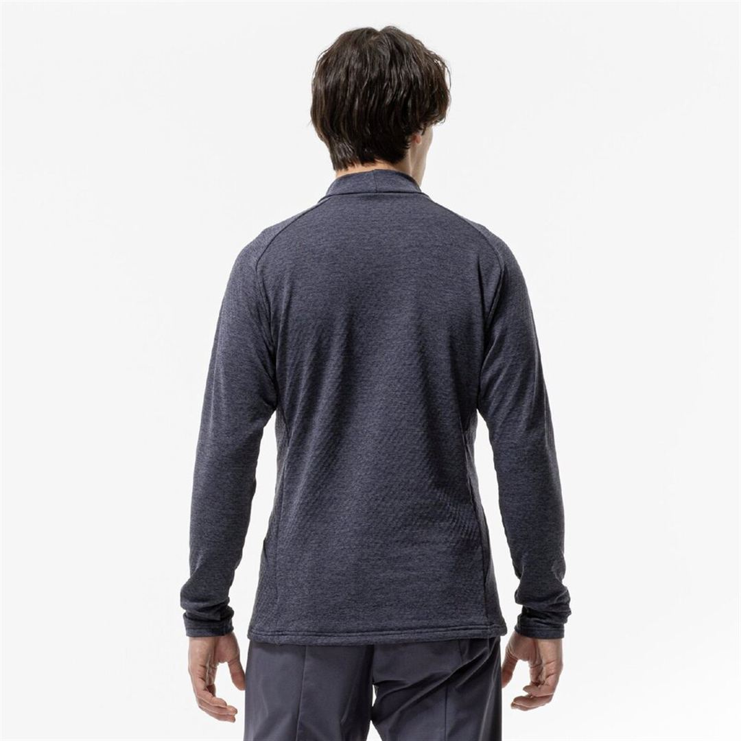 ストレッチフリースハイネックTシャツ(長袖) オデッセイグレー杢 XL