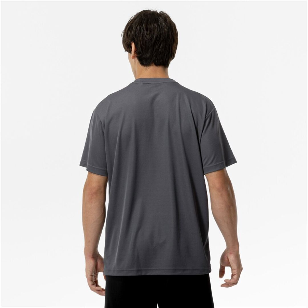 ナビドライTシャツ(半袖／丸首／大きいサイズ) チャコールグレー×ホワイト 3L