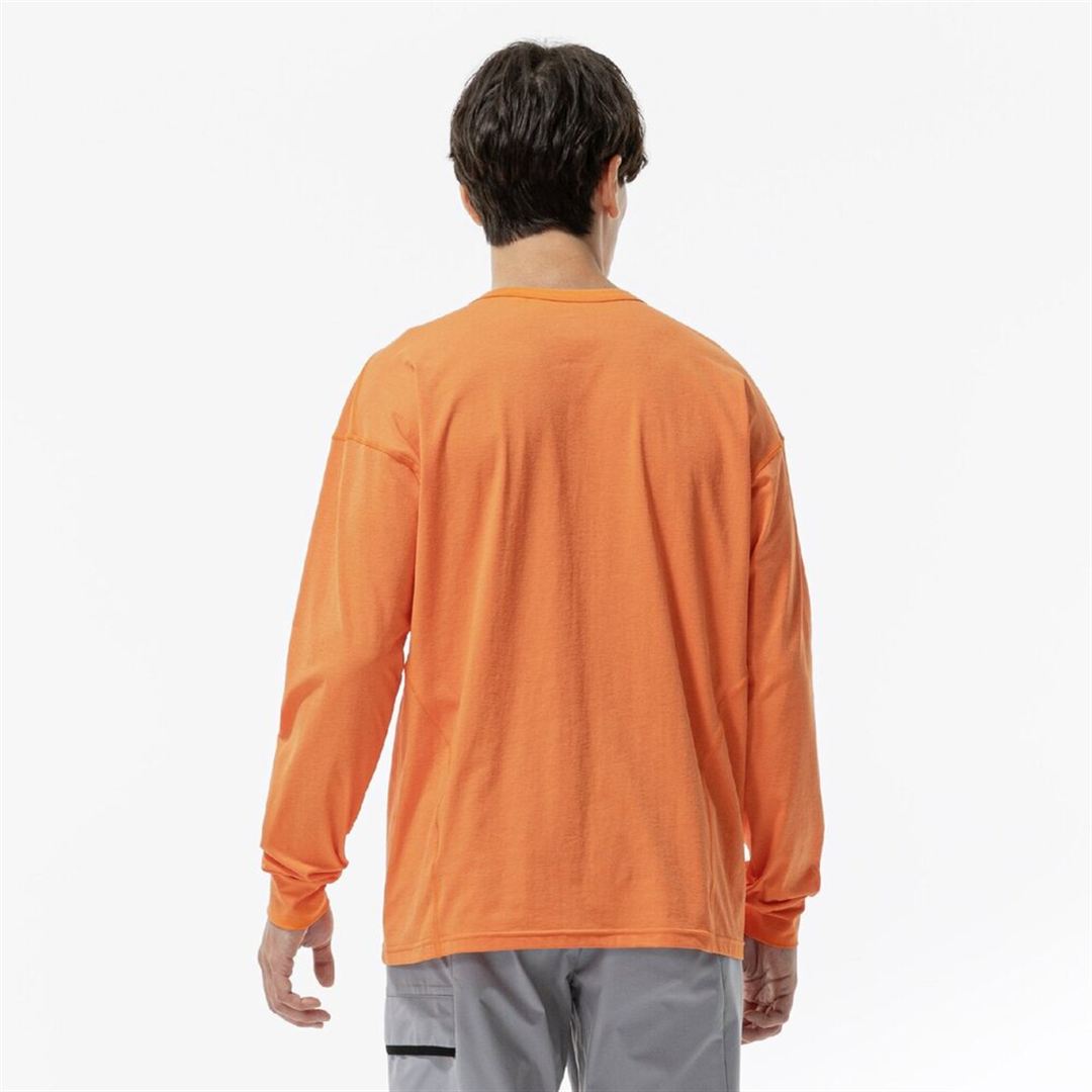 ストレッチソフトドライTシャツ(長袖) サンセットオレンジ XL