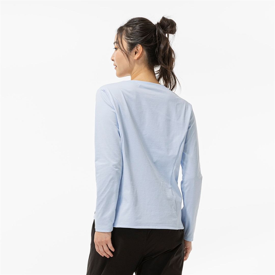 ストレッチソフトドライTシャツ(長袖) ペールブルー XL
