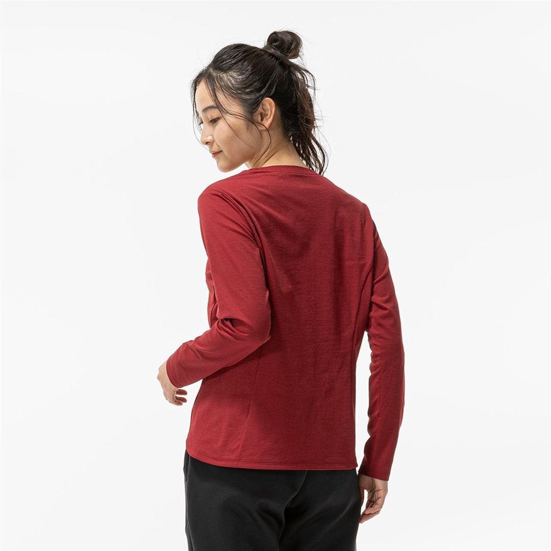 ストレッチソフトドライTシャツ(長袖) ルバーブレッド S