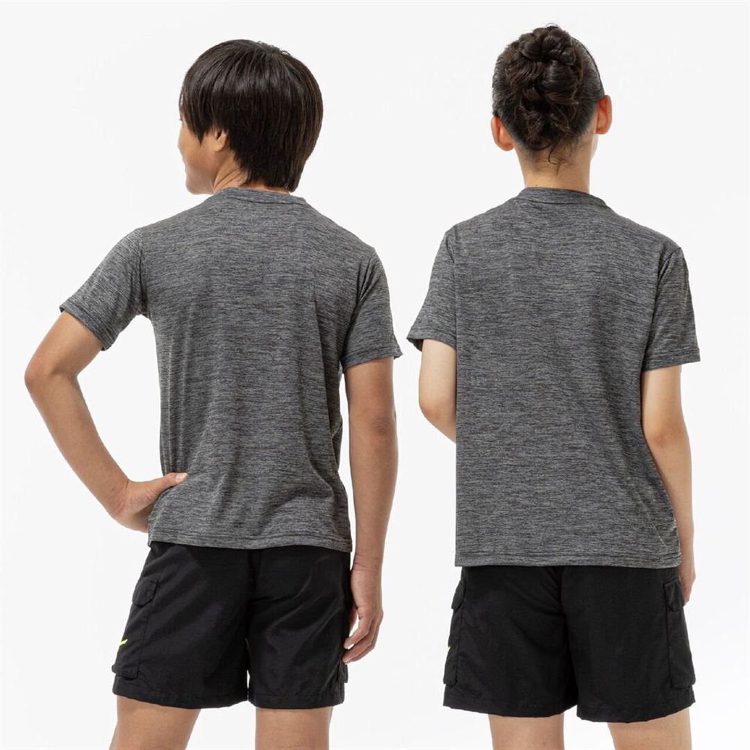 【抗菌防臭／防汚】GACHI Tシャツ ブラック杢 160