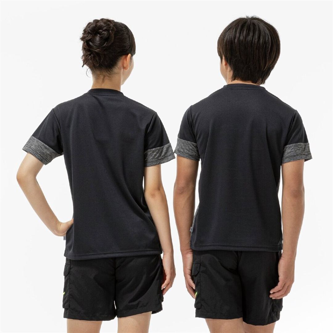 【抗菌防臭／防汚】GACHI Tシャツ ブラック杢×ブラック 160