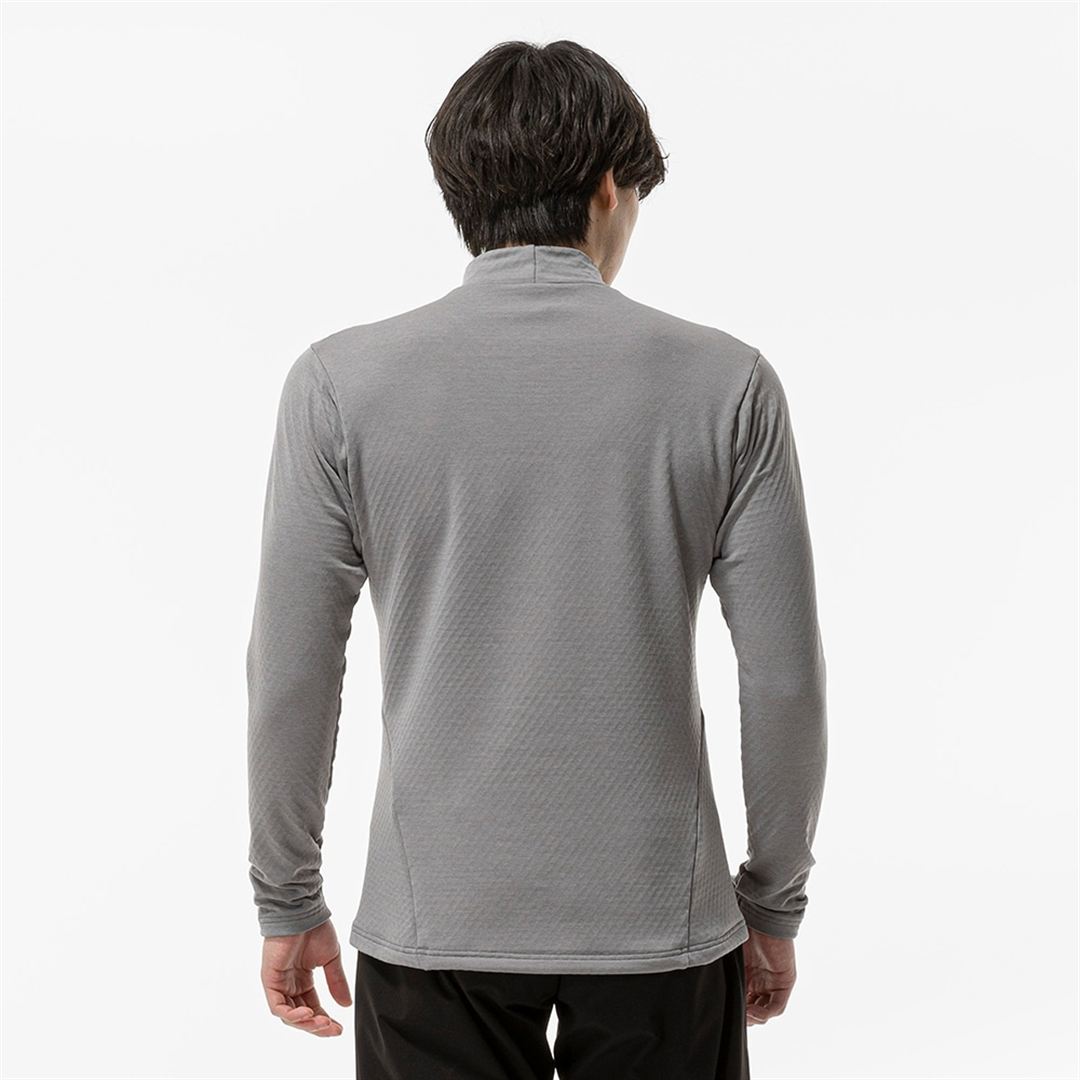 ストレッチフリースハイネックTシャツ(長袖) フロストグレー杢 S