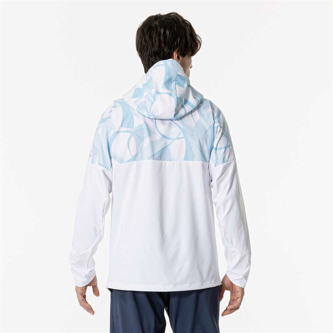 ストレッチクロスフーディ ライトブルー XL