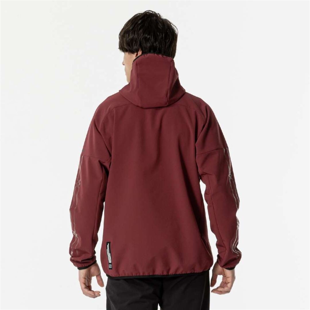 【ストレッチ／防風】テックシールドボアフーディ ワインレッド S
