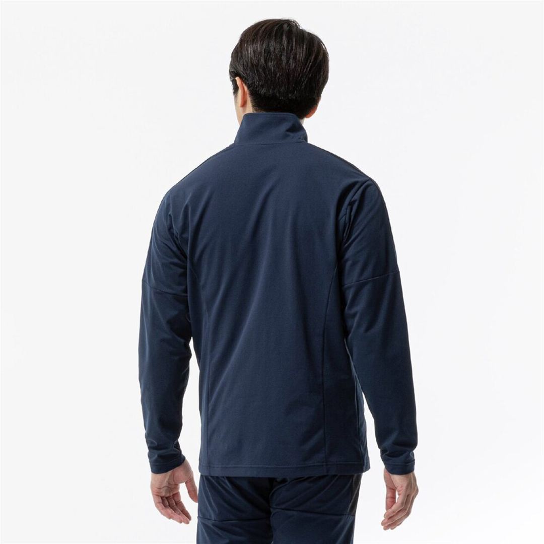 ライトストレッチニットジャケット ドレスネイビー×ブラック XS