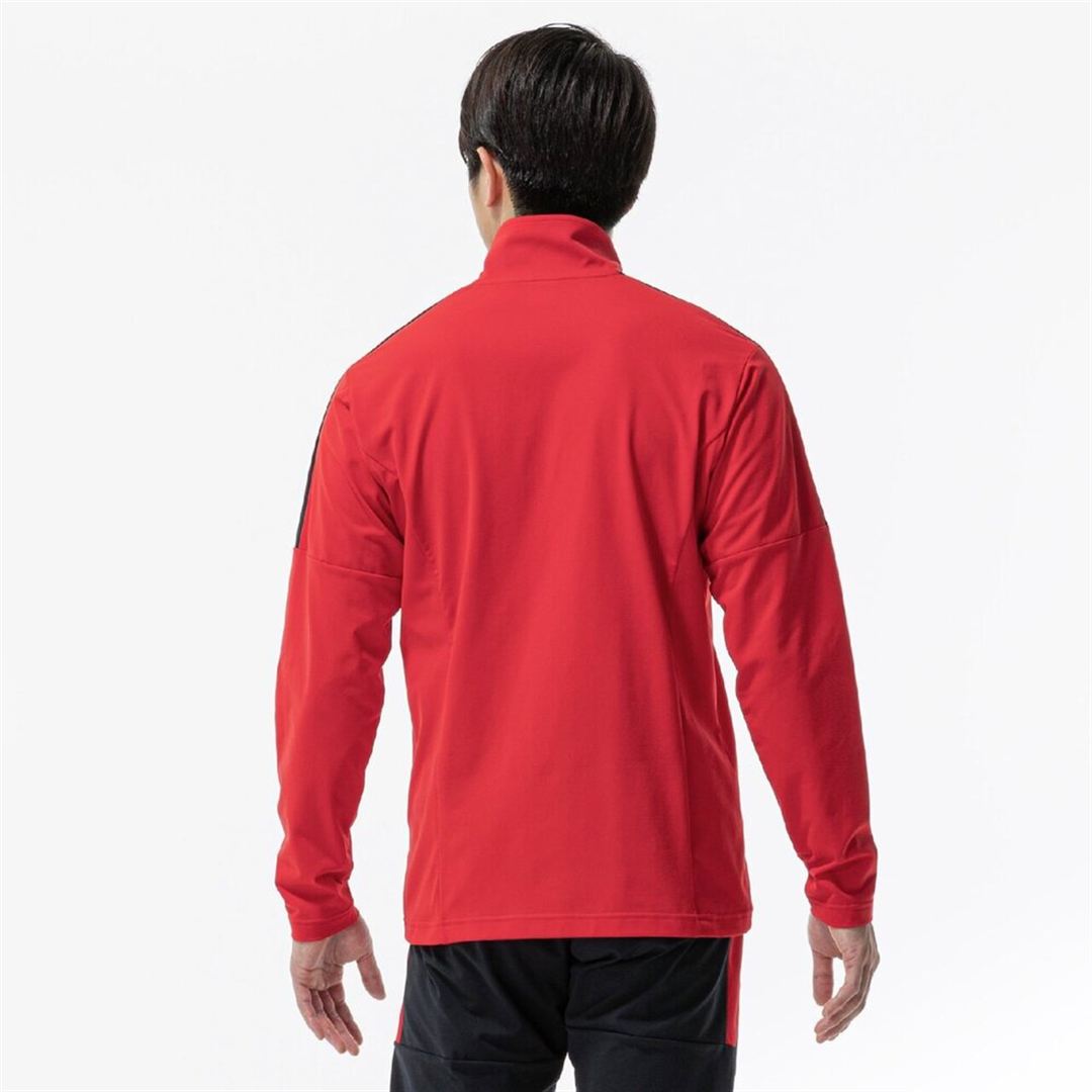 ライトストレッチニットジャケット チャイニーズレッド×ブラック XS
