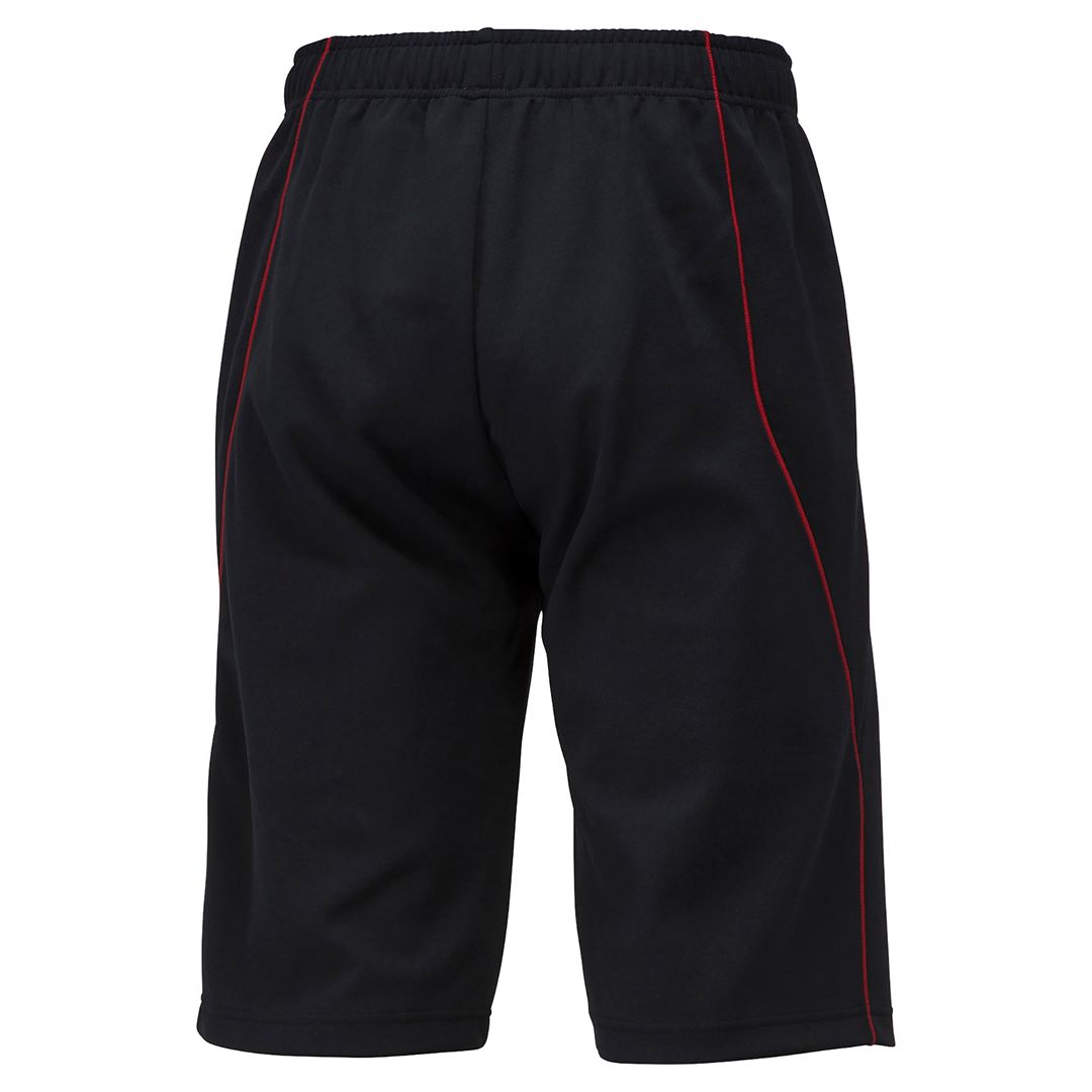 ウォームアップハーフパンツ ブラック×チャイニーズレッド XS