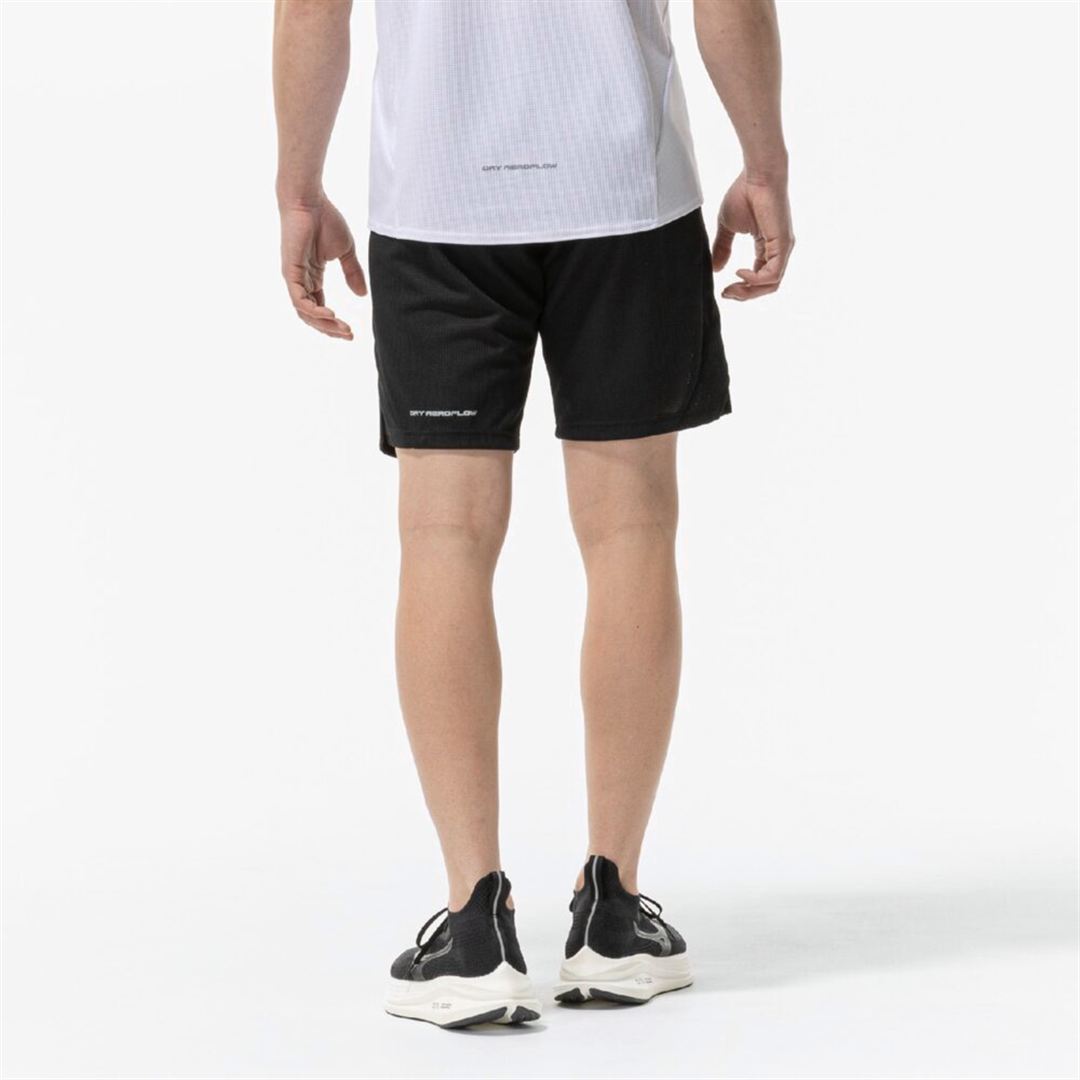 【汗処理／通気】ドライエアロフローハーフパンツ ブラック XL