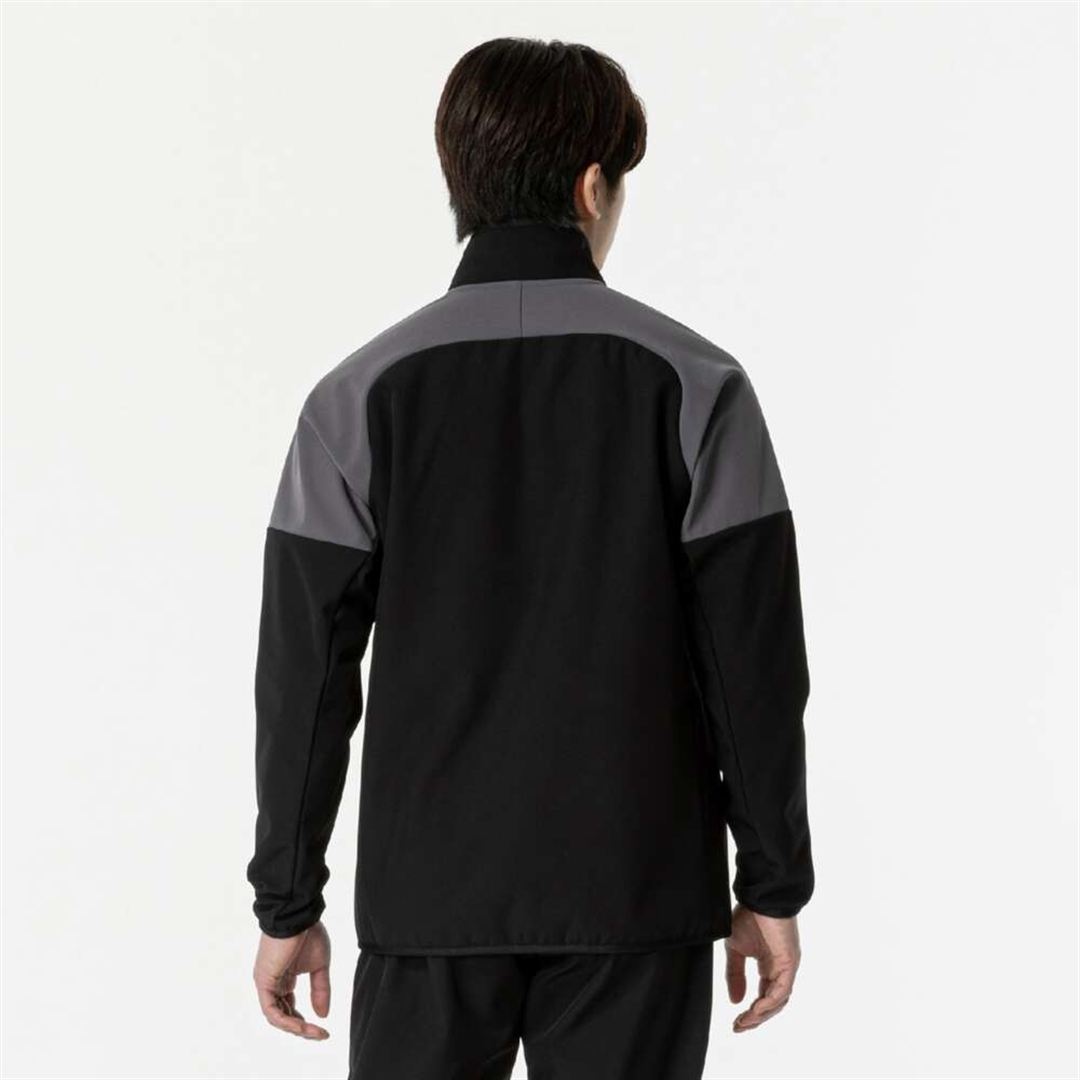 【ストレッチ／防風】テックシールドジャケット ブラック×チャコールグレー XS