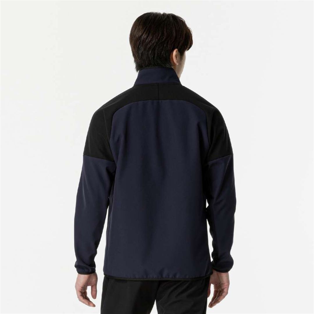 【ストレッチ／防風】テックシールドジャケット ディープネイビー×ブラック XS