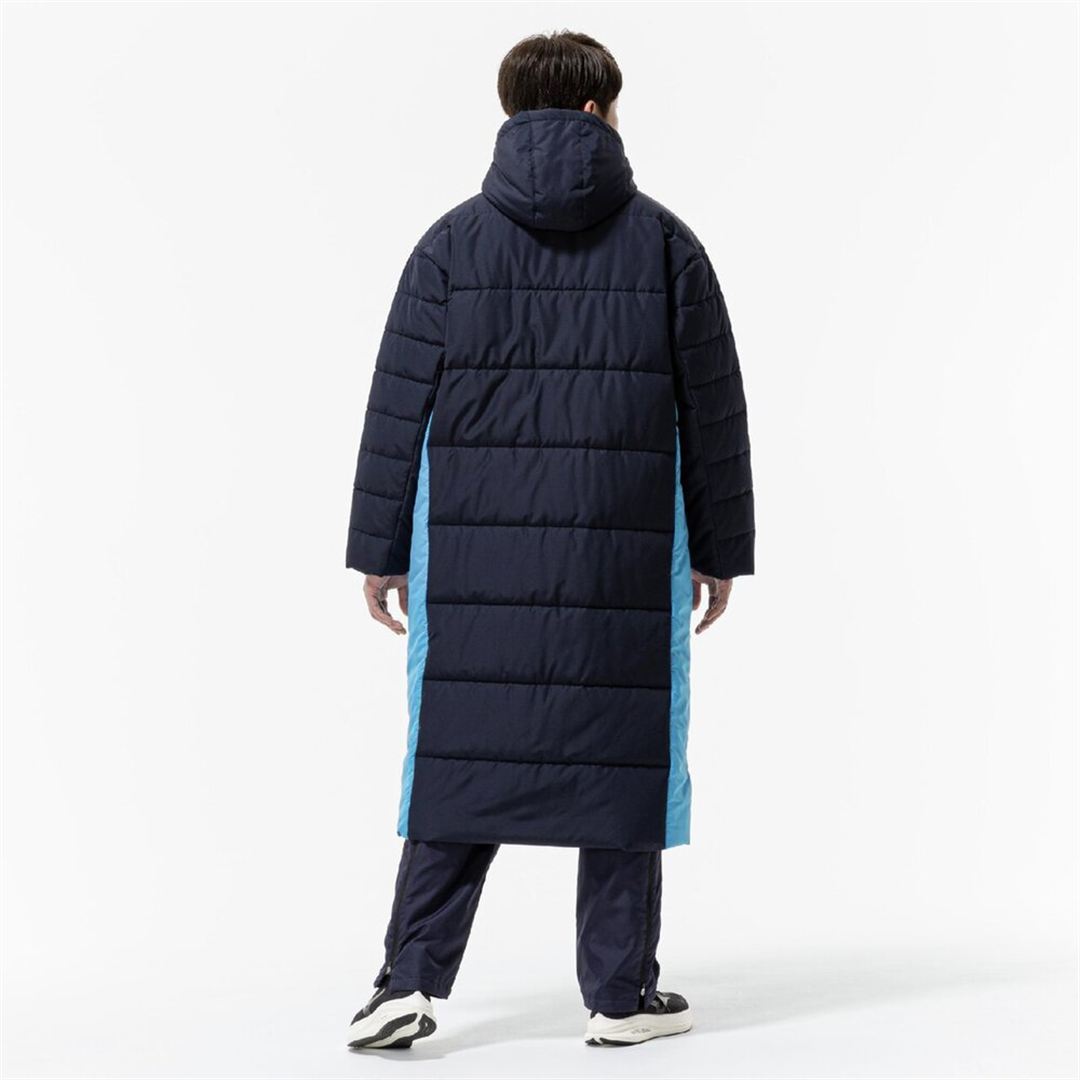 中綿ロングコート ディープネイビー×ディーバブルー XS