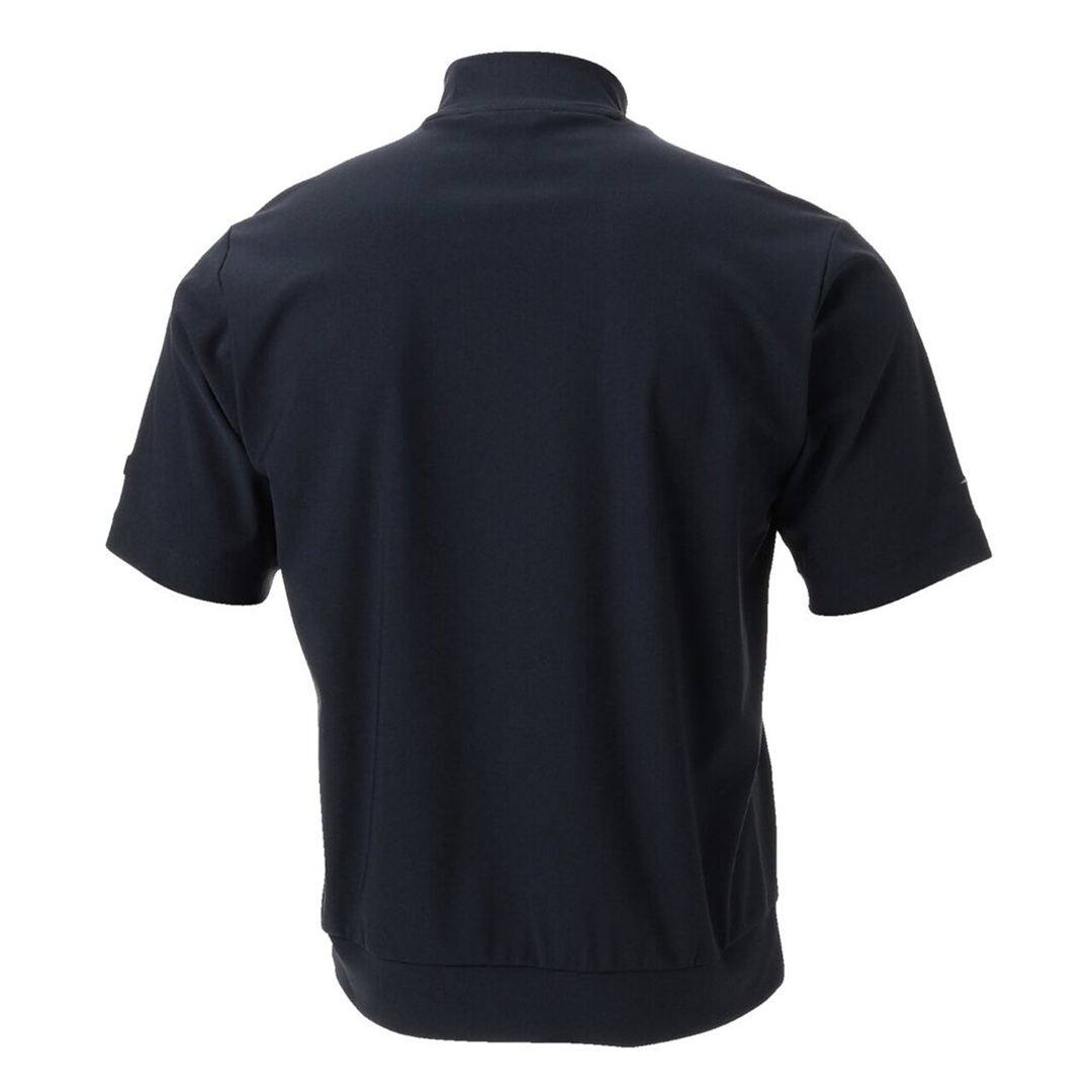 MIZUNOエンブレムロゴ半袖モックネックシャツ ネイビー XL