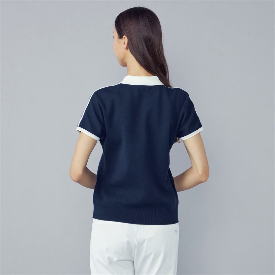 【MGFコレクション】フレンチニットポロ ネイビー L