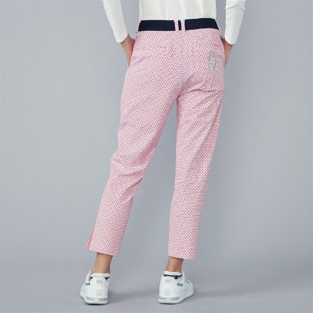 【MGFコレクション】コンフェッティ柄ロングパンツ レッド S