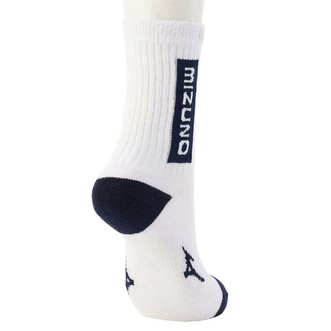 ドライベクターMIZUNOロゴソックス(ミドル丈) ホワイト 22-24