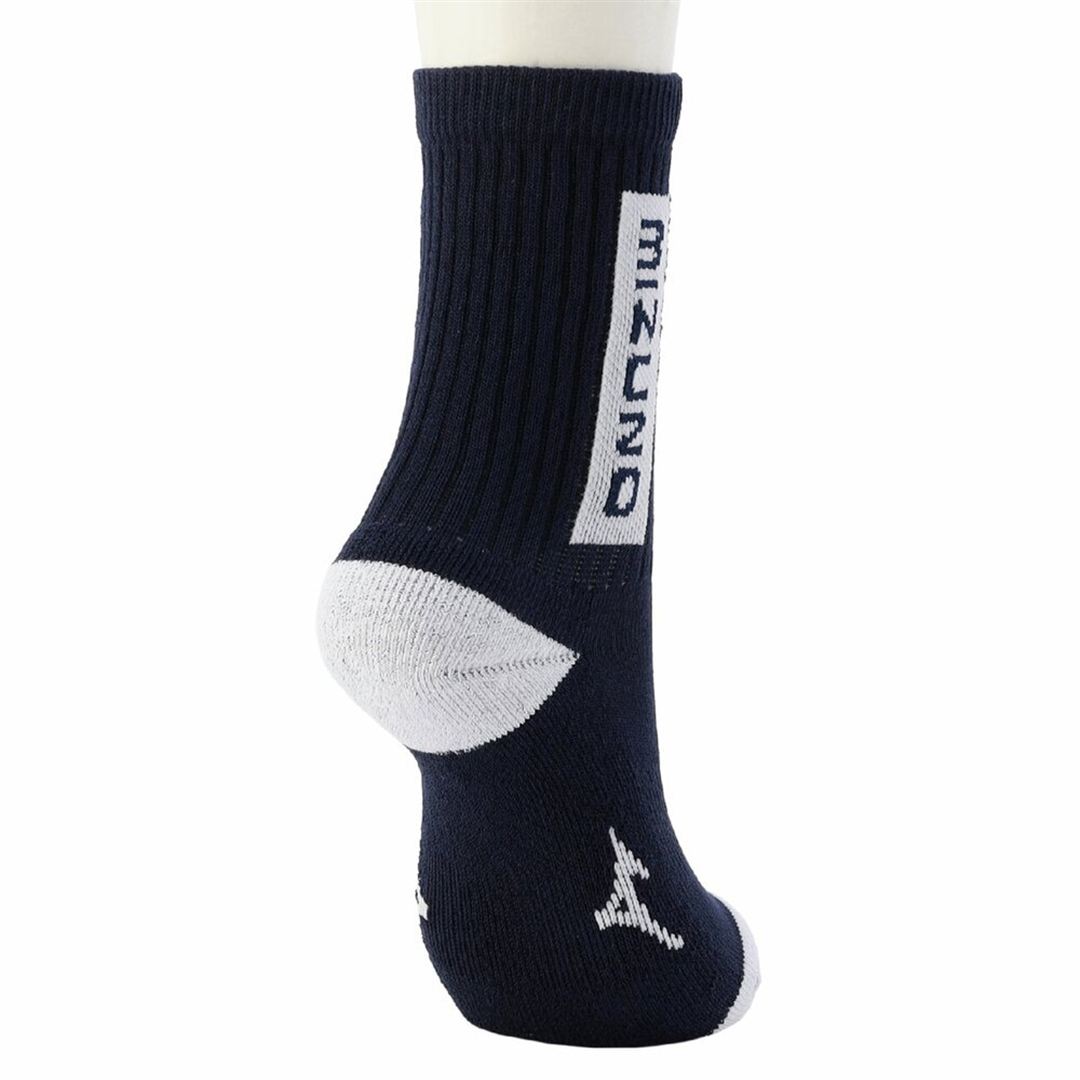 ドライベクターMIZUNOロゴソックス(ミドル丈) ネイビー 22-24
