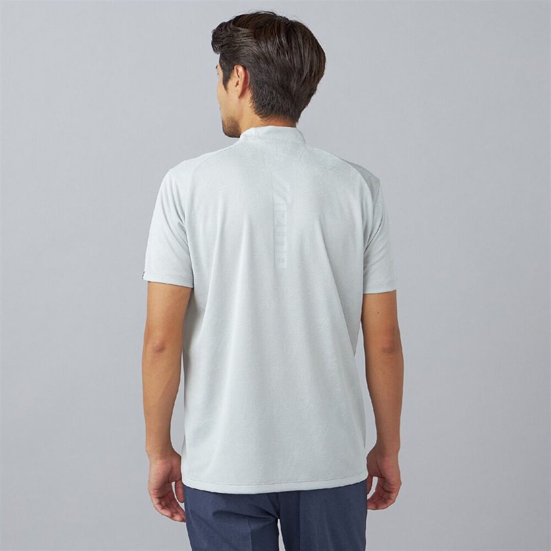 ネクスライト半袖モックネックシャツ グレー 2XL