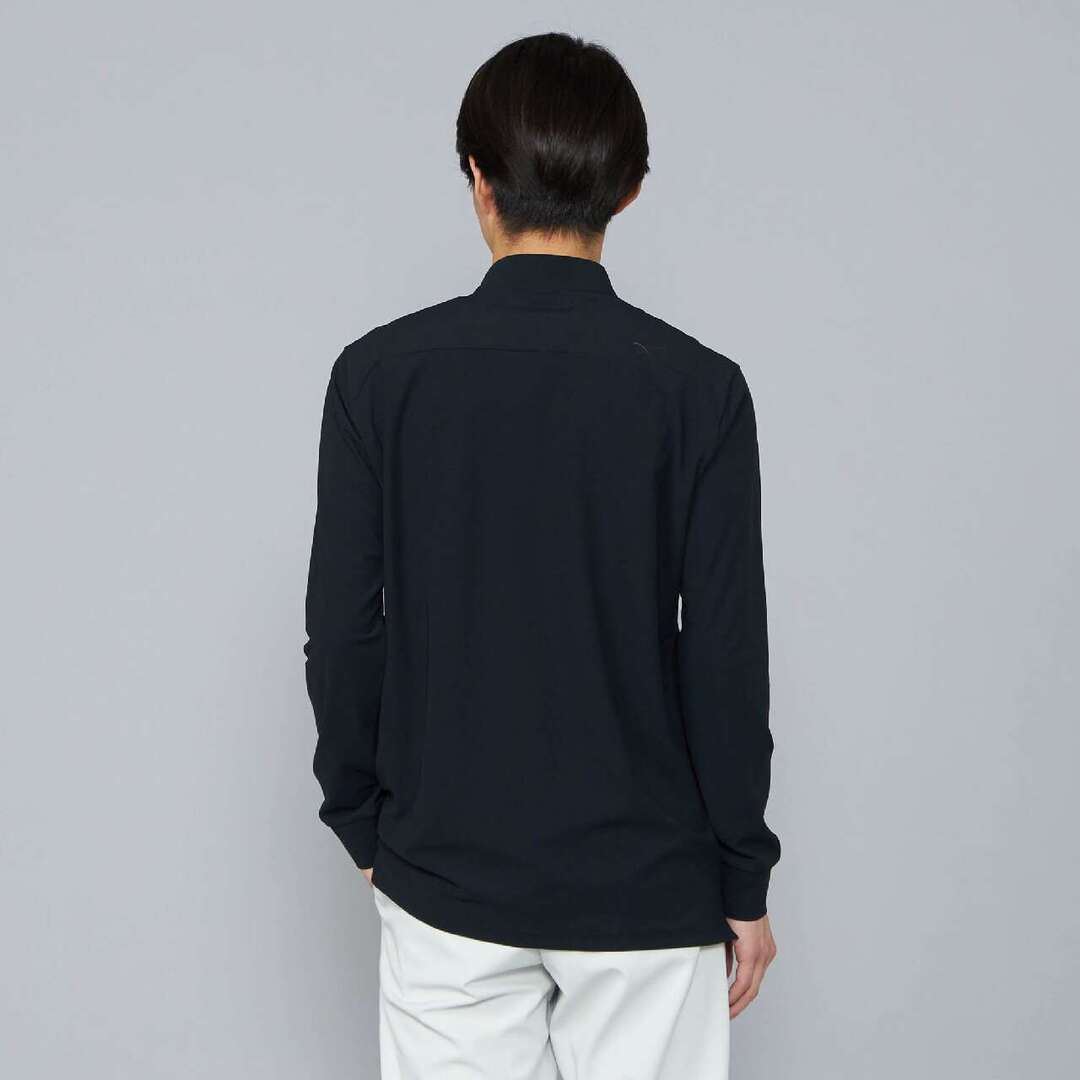 ロングスリーブハーフジップシャツ ブラック XL