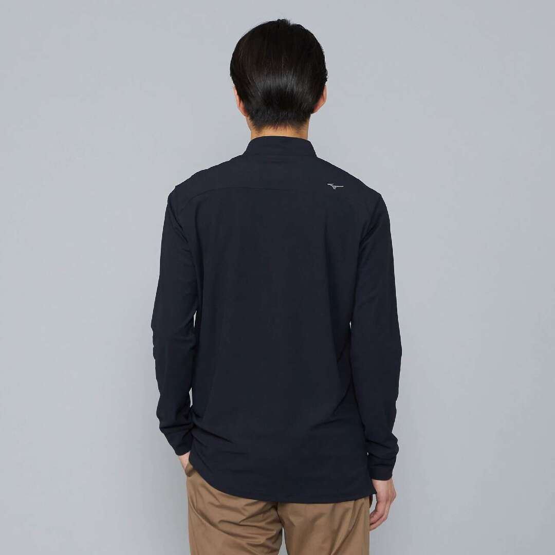 ロングスリーブハーフジップシャツ ディープネイビー XL