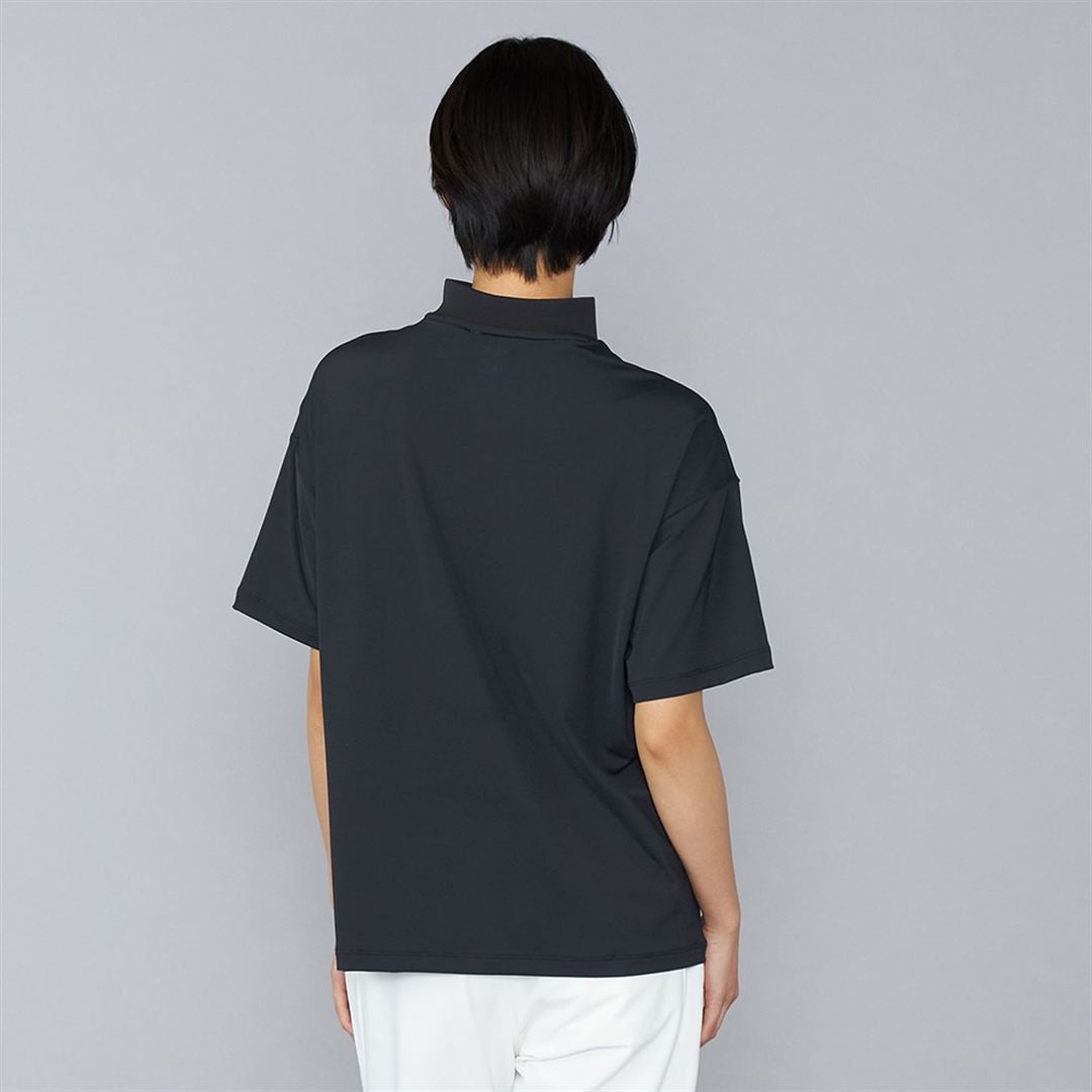 UVハーフジップ半袖シャツ ブラック XL