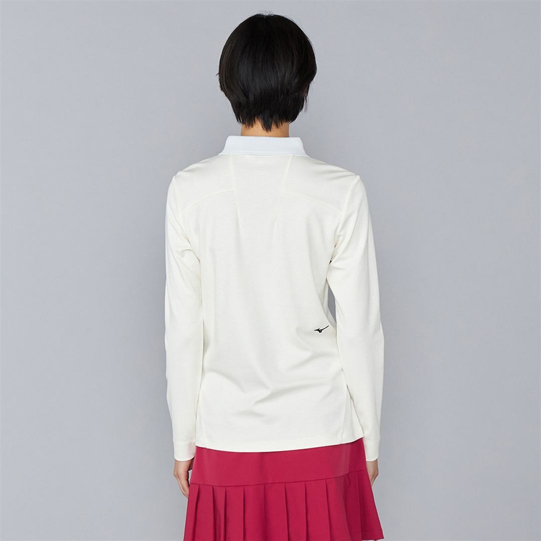ヘザーストレッチ長袖シャツ ホワイト XL