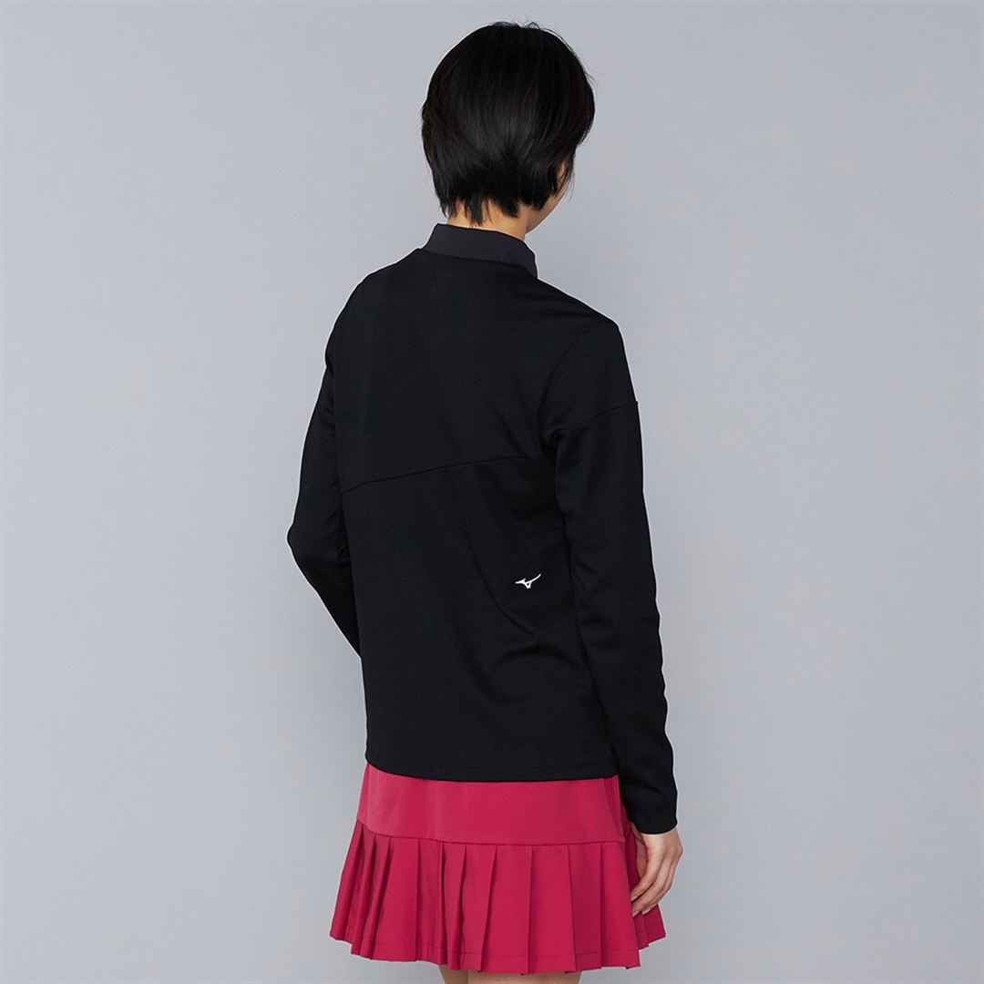 ヘザーストレッチハイネックシャツ ブラック XL