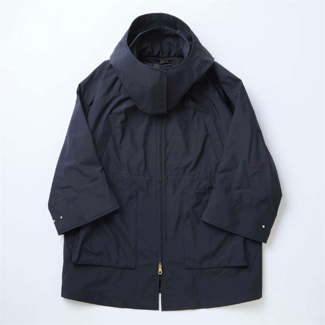 【ROPE／吸湿発熱】WINDSTOPPER ギャザーハーフコート ブラック 38
