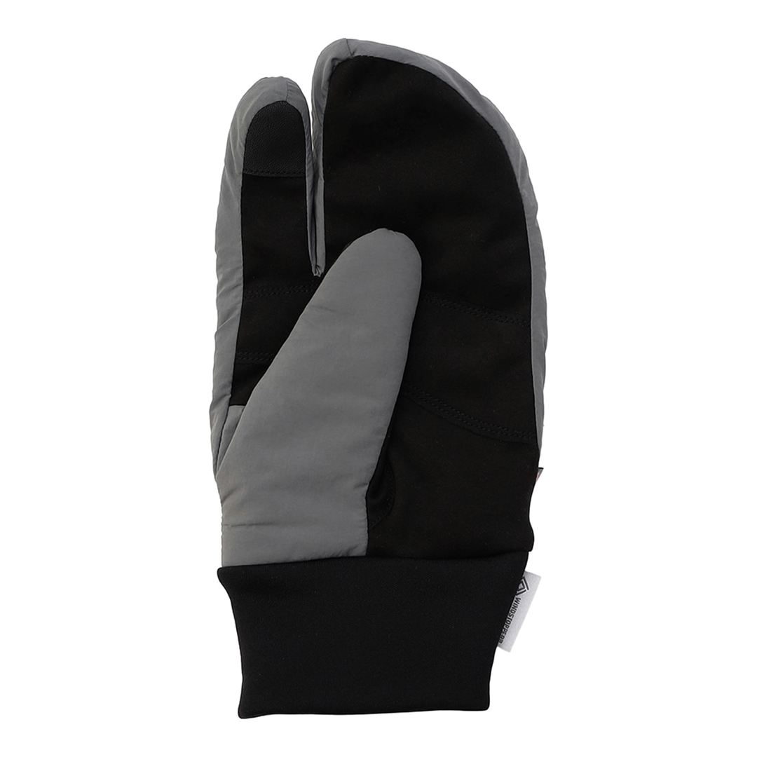 【IL BISONTE／吸湿発熱】WINDSTOPPER プロダクト 3フィンガーパデットミトン ピューターグレー S-M