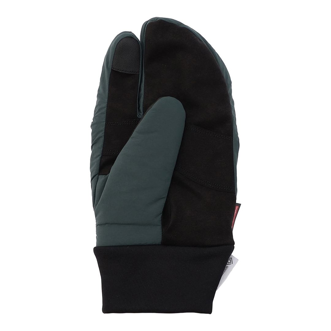 【IL BISONTE／吸湿発熱】WINDSTOPPER プロダクト 3フィンガーパデットミトン フォレストグリーン S-M