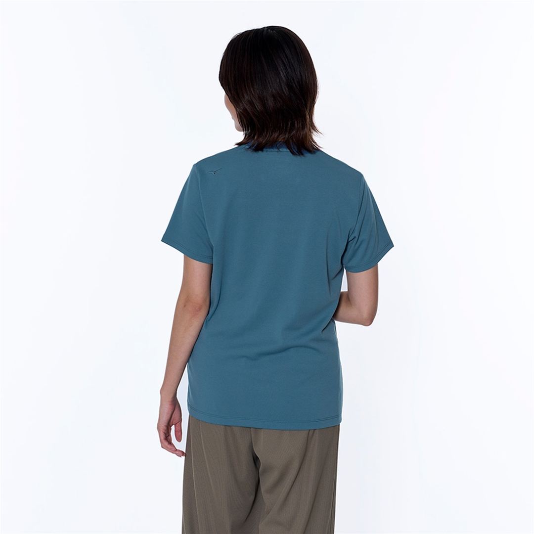 リサイクルポリエステル グラフィックTシャツ ティールブルー S