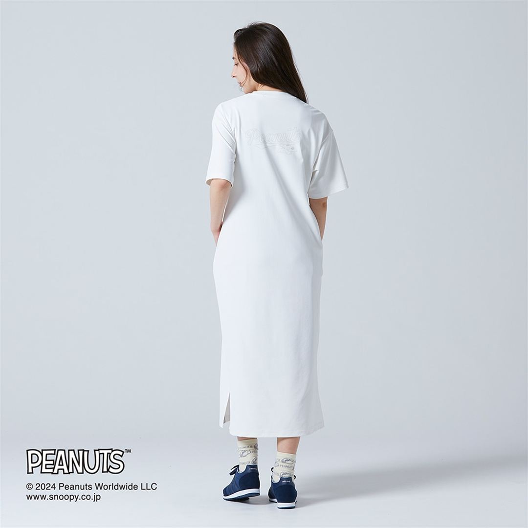 【PEANUTS】UVカットTシャツワンピース マシュマロホワイト S