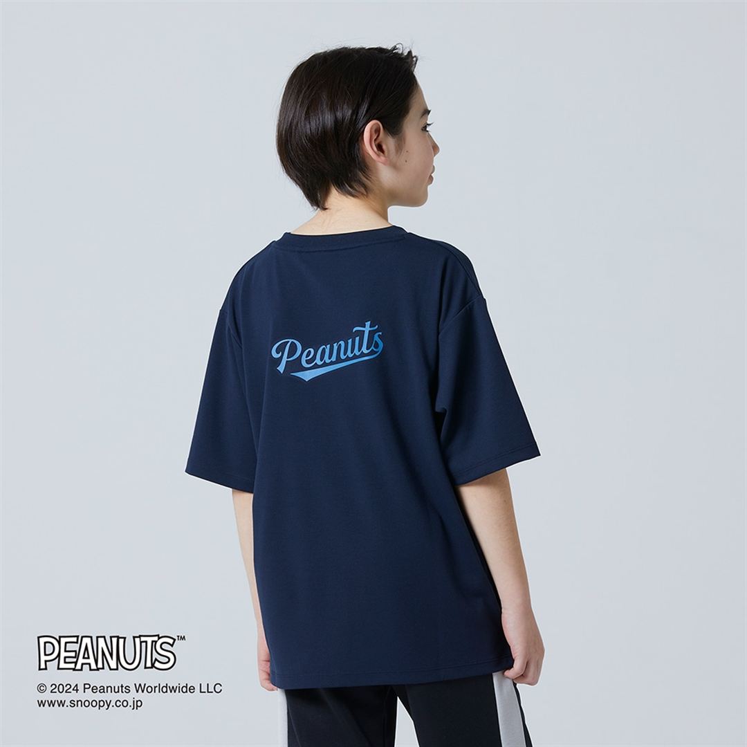 【PEANUTS】リサイクルポリエステルTシャツ サルートネイビー 130