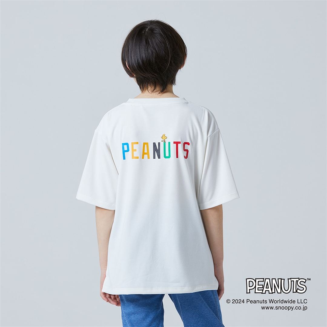 【PEANUTS】リサイクルポリエステルTシャツ マシュマロホワイト 130