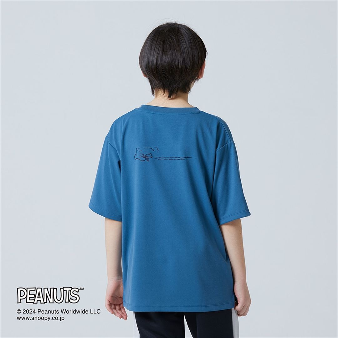 【PEANUTS】リサイクルポリエステルTシャツ ティールブルー 130