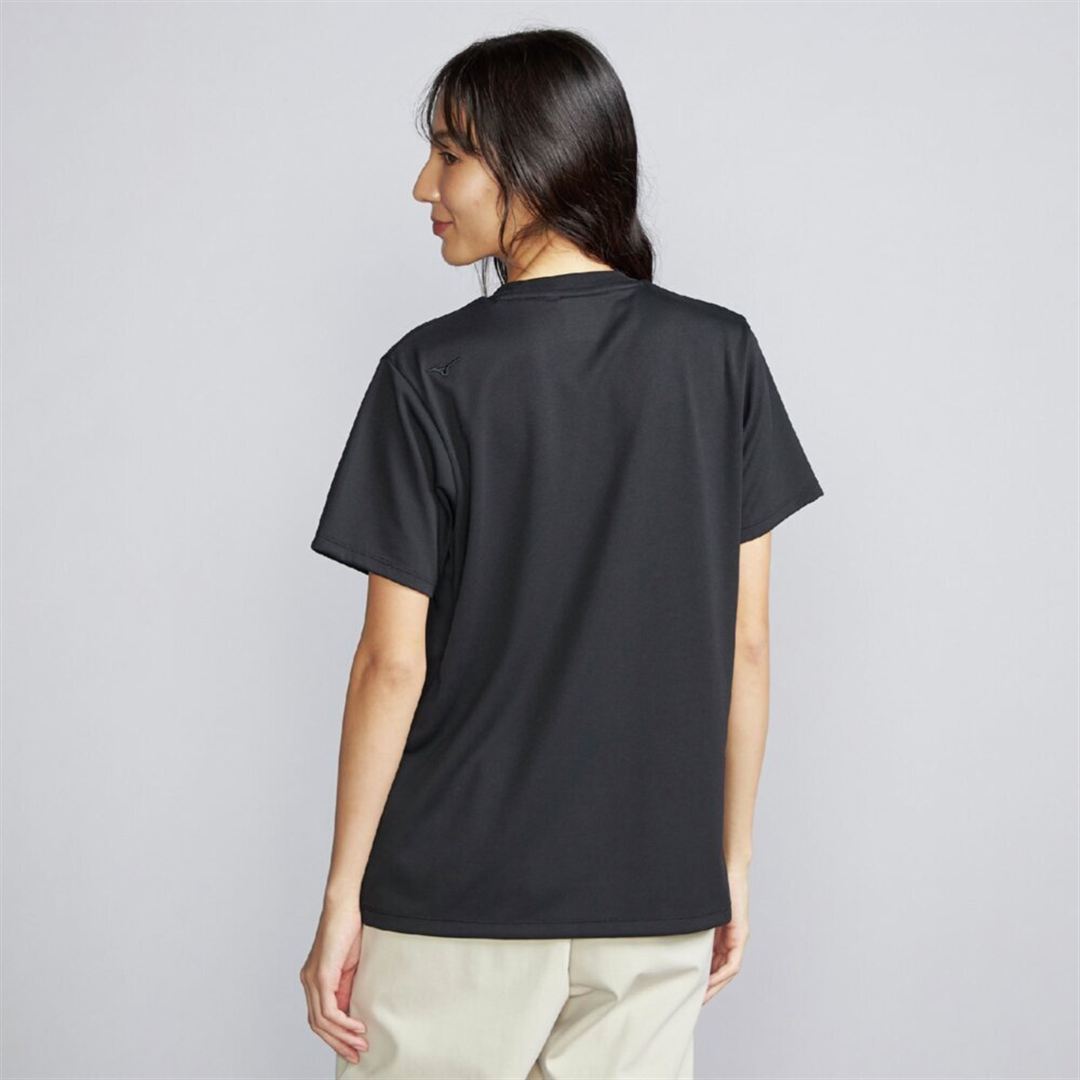 リサイクルポリエステル グラフィックTシャツ ブラック S