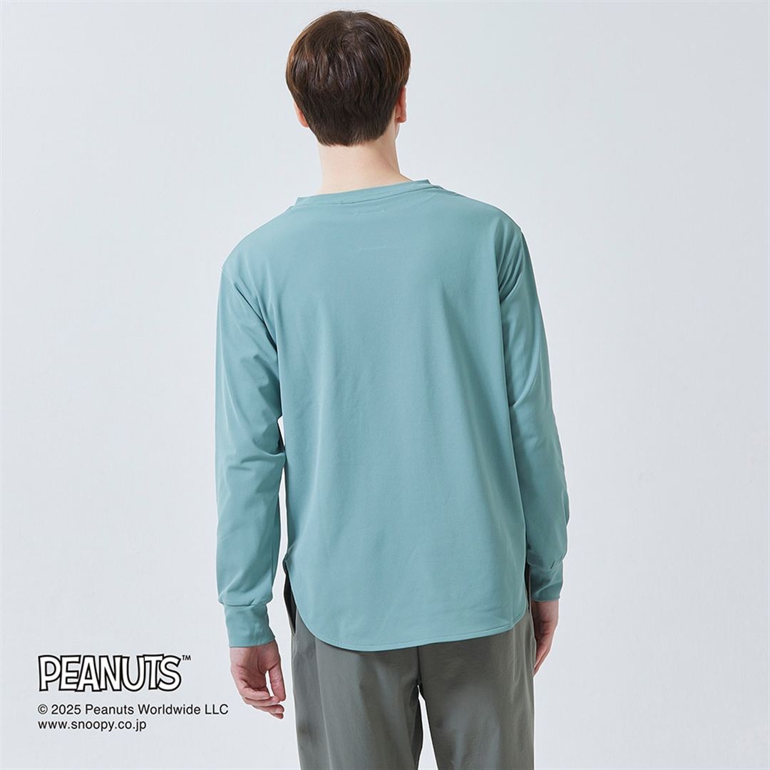 【PEANUTS】アンチスウェット 長袖Tシャツ アイスバーググリーン XS