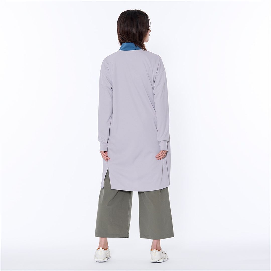 UVカットリブロングカーディガン シルバーグレー S