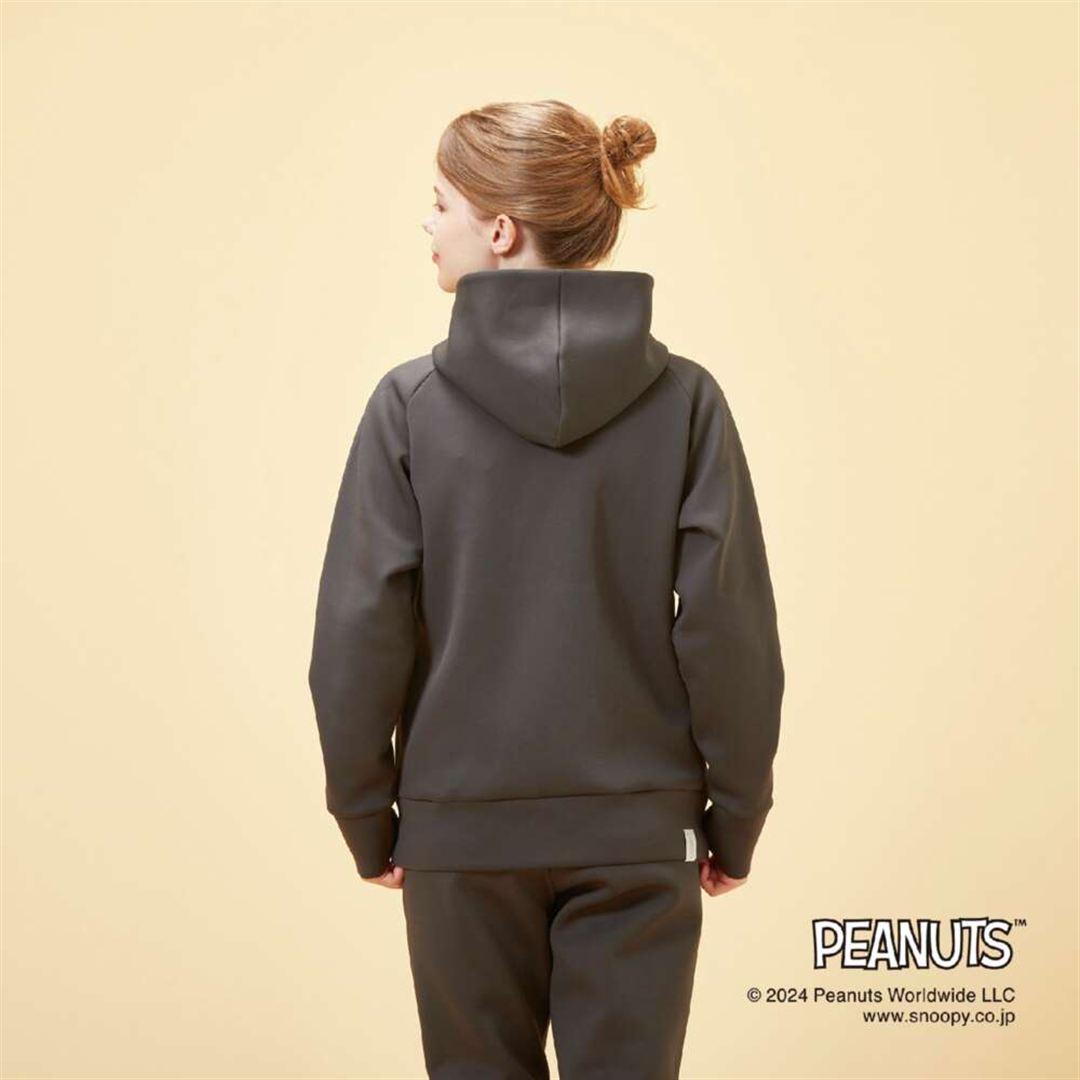 【PEANUTS】スウェットフーディフルジップ モーブグレー S